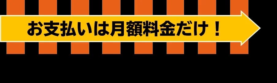 お支払いは月額料金だけ!