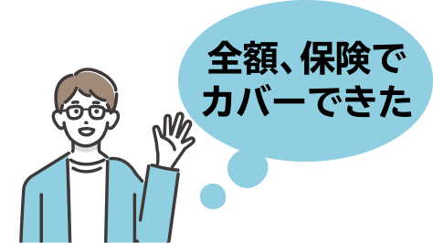 全額、保険でカバーできた