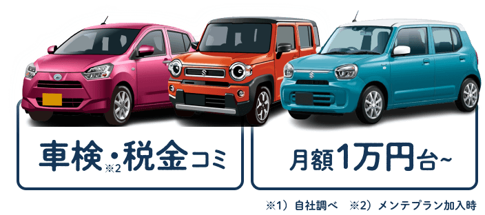 車検・税金コミ 月額1万円台~