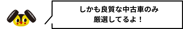 しかも良質な中古車のみ厳選してるよ！