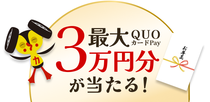 最大3万円QUOカードPayが当たる！