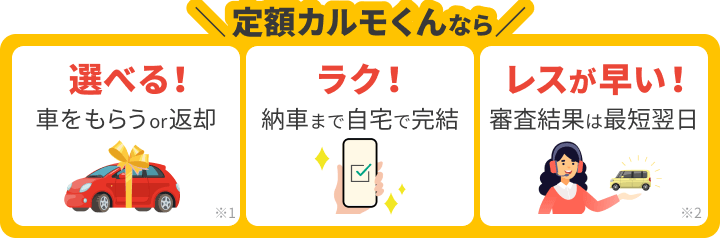 定額カルモくんなら選べる！ラク！レスが早い！