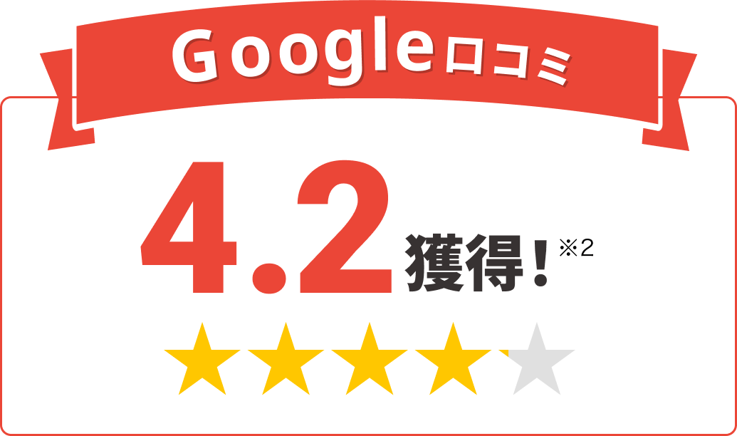 Google口コミ 4.2獲得！